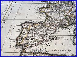 EUROPE c. 1700 GERARD VALCK LARGE ANTIQUE ENGRAVED MAP 17TH CENTURY