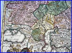 Empire Of Russia 1720 Jb Homann Large Antique Engraved Map 18th Century