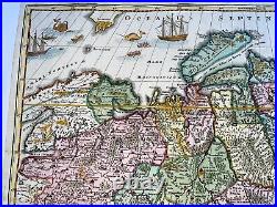 Empire Of Russia 1720 Jb Homann Large Antique Engraved Map 18th Century