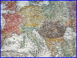 Europe 1743 Homann Heirs & Haas Large Antique Engraved Map 18th Century