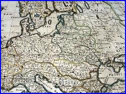 Europe Dated 1650 Nicolas Sanson D'abbeville Large Antique Map 17th Century