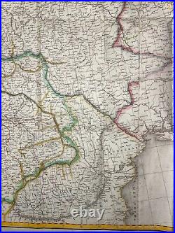 Europe Napoleonic War 1813 E. Collin Very Large Antique Map 19th Century