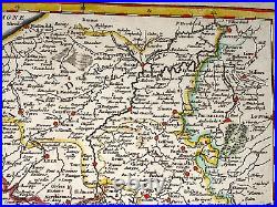 FLANDERS HAYNAUT 1746 by LE ROUGE ANTIQUE ENGRAVED MAP 18TH CENTURY