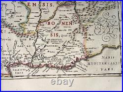FRANCE GALLIAE VETERIS 1642 WILLEM BLAEU LARGE ANTIQUE MAP 17th CENTURY