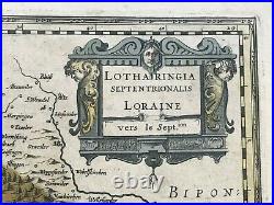 FRANCE LORRAINE 1640 JOHANNES JANSSON LARGE ANTIQUE MAP 17th CENTURY