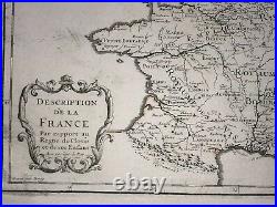 FRANCE during the REIGN OF CLOVIS 1705 NICOLAS DE FER ANTIQUE MAP 18TH CENTURY