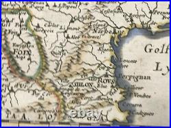 France 1676 Nicolas Sanson Large Nice Antique Map In Colors 17th Century