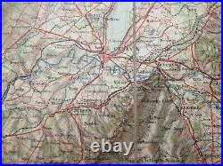 France Annecy Mont-blanc 19th Century Large Detailed Antique Map On Linen