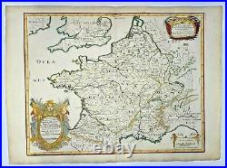 France Antique 1649 Nicolas Sanson Large Antique Engraved Map 17th Century