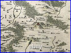 France Charolois 1635 Willem Blaeu Large Nice Antique Map 17th Century