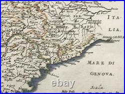France Dated 1676 Giacomo De Rossi Rare Antique Map 17th Century