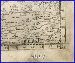 France Flanders 1575 Ptolemy / Ruscelli Antique Engraved Map 16th Century