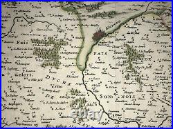 France Le Mans Alencon 1644 Willem Blaeu Large Antique Map 17th Century