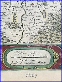 France Lymosin Limaniae Limoges 1640 Willem Blaeu Large Antique Map 17th Century