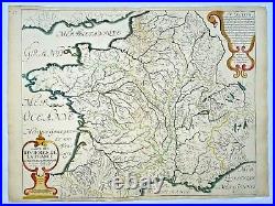 France Map Of Rivers 1641 Nicolas Sanson Large Antique Map 17th Century