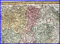 France Orleans 1762 Homann Hrs Large Antique Engraved Map 18th Century