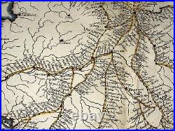 France Post Roads 1632 Nicolas Sanson Large Antique Map 17th Century