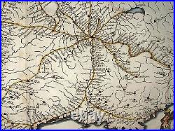 France Post Roads 1632 Nicolas Sanson Large Antique Map 17th Century