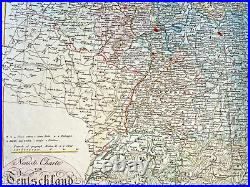 Germany 1819 Johanes Walch Large Antique Map 19th Century