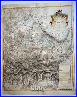 Germany Bavaria Post Karte 1810 A. Von Coulon Very Large Antique Engraved Map
