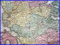 Germany Schleswig-holstein 1710 Jb Homann Large Antique Map 18th Century