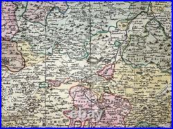 Germany Thuringia 1738 Homann Hrs Large Antique Map 18th Century