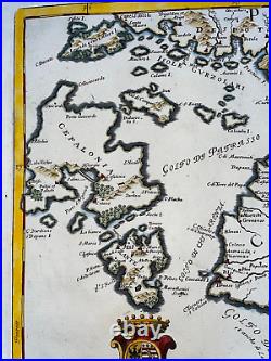Greece La Morea 1686 Vignola De Rossi Large Unusual Antique Map 17th Century