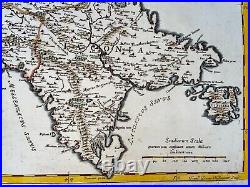Greece Peloponnese 1685 Rossi- Vignola Large Unusual Antique Map 17th Century