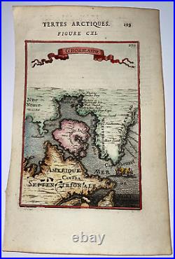 Greenland 1683 Alain Manesson Mallet Antique Map 17th Century