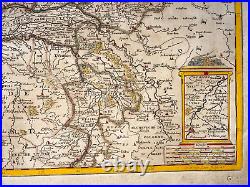 Holland 1742 Coronelli Large Antique Engraved Map In Colors 18th Century