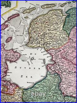 Holland New York City 1720 Homann Nice Large Antique Map 18th Century
