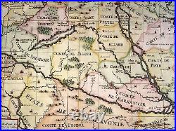 Hungary 1719 Henri Chatelain Large Antique Map 18th Century
