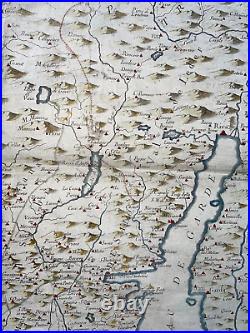 ITALY BRESCE 1777 P. SANTINI 18th CENTURY LARGE ANTIQUE ENGRAVED MAP
