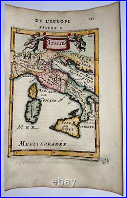 Italy 1683 Alain Manesson Mallet Antique Engraved Map 17th Century