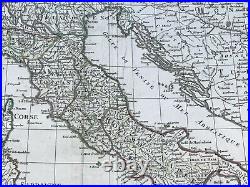 Italy (1782) Janvier/ Lattre Large Nice Antique Engraved Map In Colors