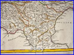 Italy Kingdom Of Naples 1750 Robert De Vaugondy Large Antique Map 18th Century