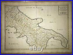 Italy Kingdom Of Napoli 1648 Nicolas Sanson Large Antique Map 17th Century