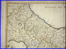 Italy Kingdom Of Napoli 1648 Nicolas Sanson Large Antique Map 17th Century