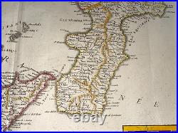 Italy Sicily Malta 1750 Robert De Vaugondy Large Antique Map 18th Century