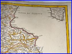 Italy Sicily Malta 1750 Robert De Vaugondy Large Antique Map 18th Century