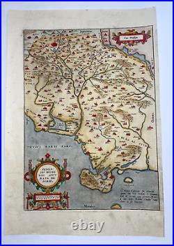 Italy Sienna 1579 Abraham Ortelius Antique Engraved Map 16th Century