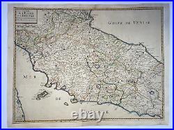 Italy Tuscany 1648 Nicolas Sanson Large Antique Map In Colors 17th Century