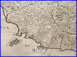 Italy Tuscany 1648 Nicolas Sanson Large Antique Map In Colors 17th Century