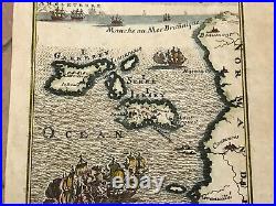 Jersey Guernesey 1683 Alain Manesson Mallet Antique Map In Colors 17th Century