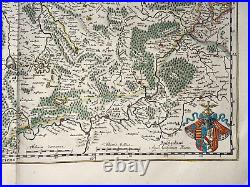 LORRAINE FRANCE 1642 WILLEM BLAEU LARGE ANTIQUE MAP 17th CENTURY