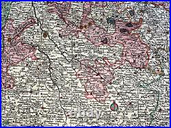 LORRAINE FRANCE 1730 Matthias SEUTTER LARGE ANTIQUE MAP 18TH CENTURY