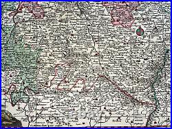 LORRAINE FRANCE 1730 Matthias SEUTTER LARGE ANTIQUE MAP 18TH CENTURY