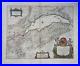 Lake Leman Switzerland 1642 Willem Blaeu Large Antique Map 17th Century