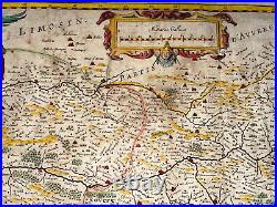 Languedoc France 1640 Willem Blaeu Large Antique Engraved Map 17th Century
