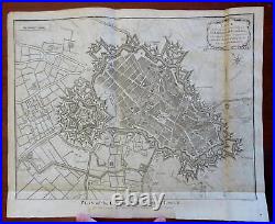 Lille France Flanders City Plan Star Forts c. 1740-50 engraved map